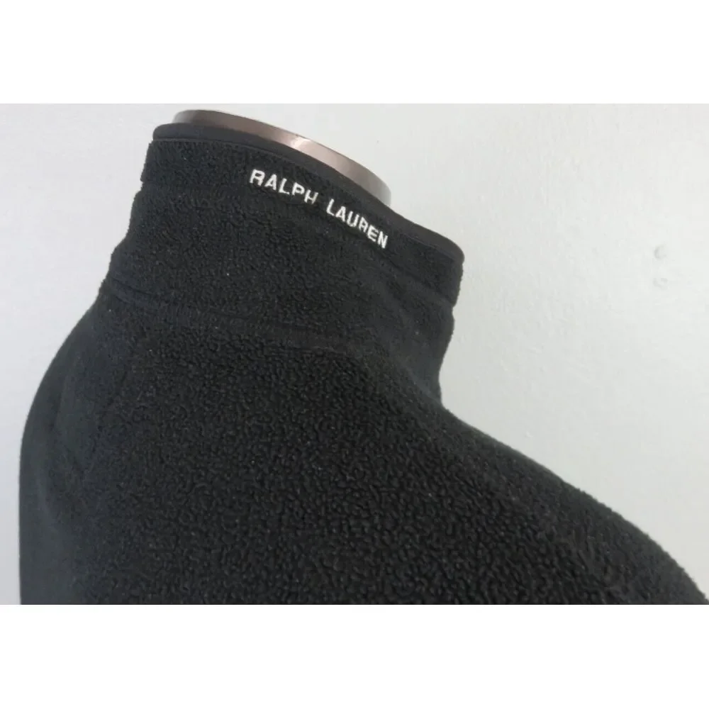 Vintage Polo Jeans Co Ralph Lauren Black Full Zip Jacket Fleece Size XL Y2K Norm